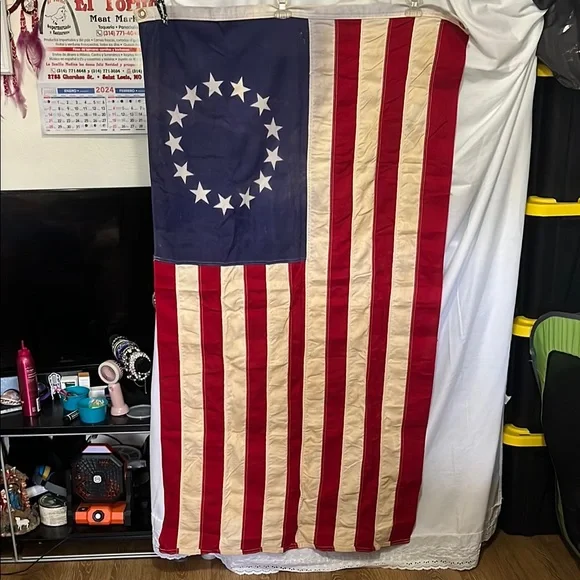 Red and White Betsy Ross Flag Art & Decals